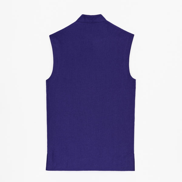 King Blue linen vest