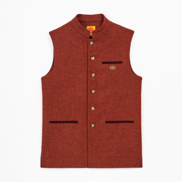 Gilet en laine Rouille