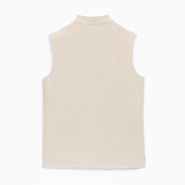 Ivory cotton linen vest