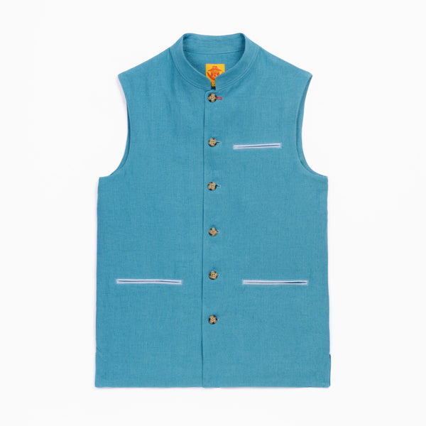 Gilet lin Bleu Ciel
