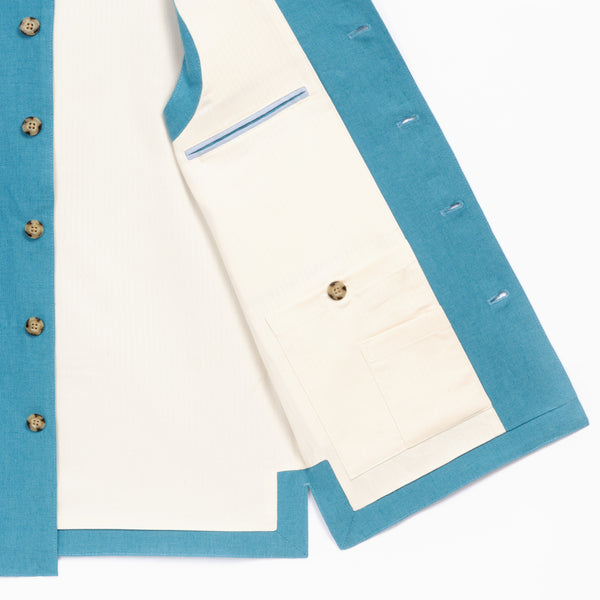 Gilet lin Bleu Ciel