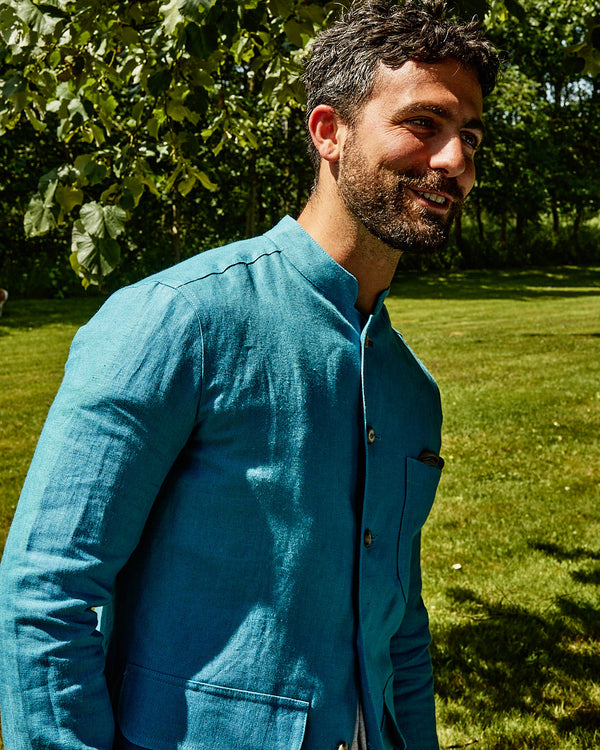 Sky Blue Linen Jacket