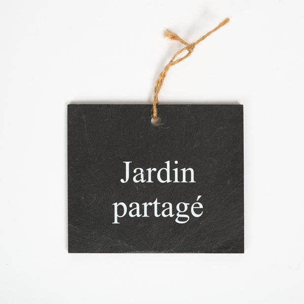 Etiquette ardoise " Jardin partagé "