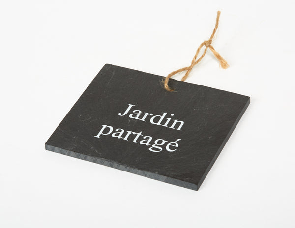 Etiquette ardoise " Jardin partagé "