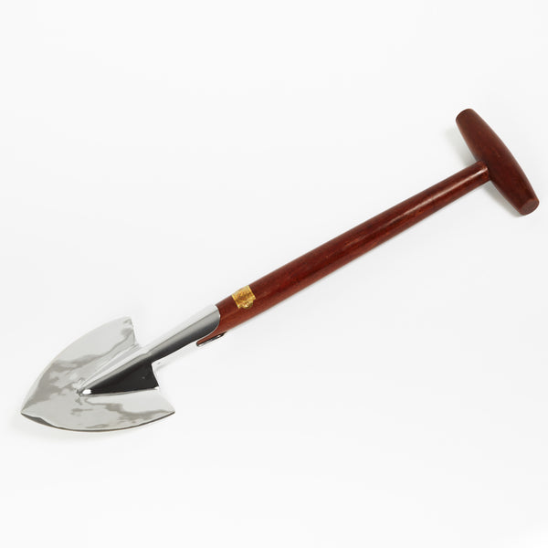Stainless steel shovel with wooden handle
