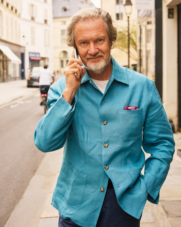 Le Nôtre Sky Blue Linen Jacket