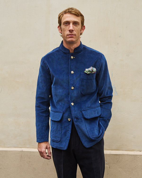 Veste Velours Bleu Nuit