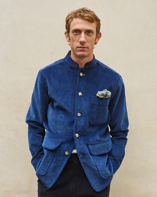 Veste Velours Bleu Nuit