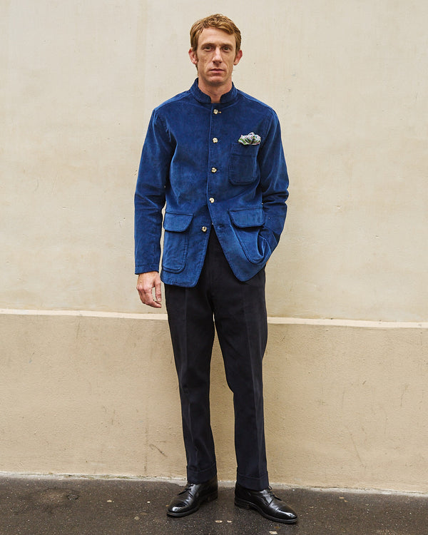 Veste Velours Bleu Nuit