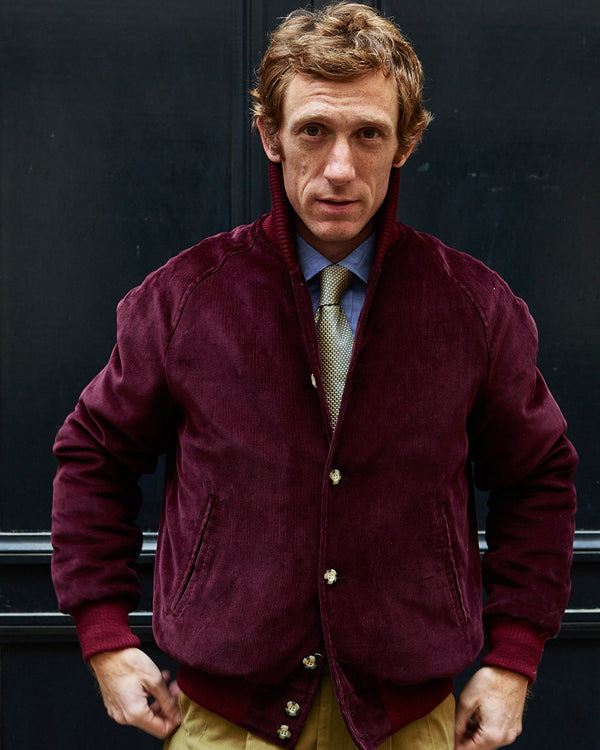 Blouson velours plum avec doublure en mouton