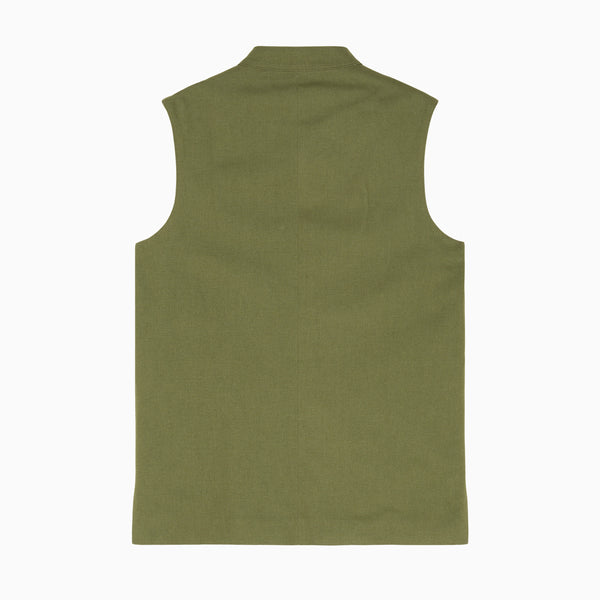 Gilet Lin Coton Olive