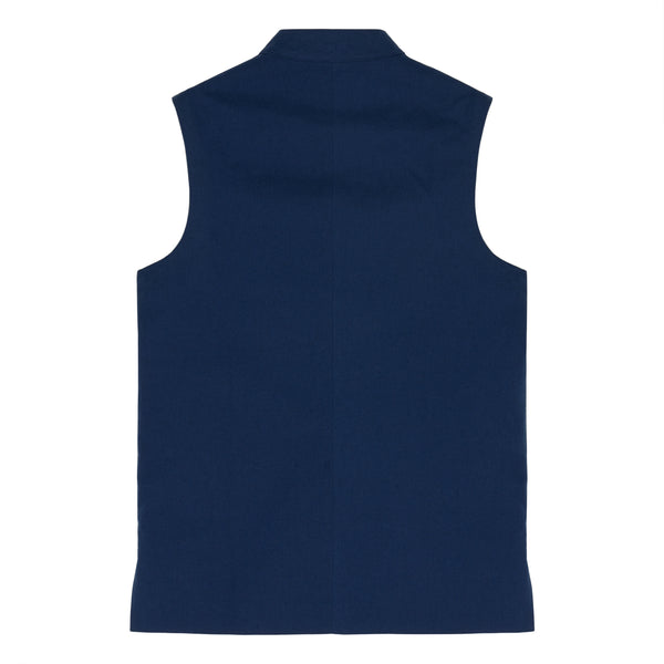 Gilet Lin Coton Bleu Foncé
