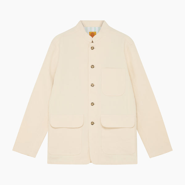 Veste classique en lin coton crème
