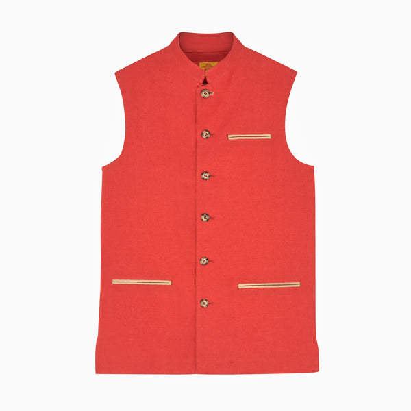 Gilet Lin Corail