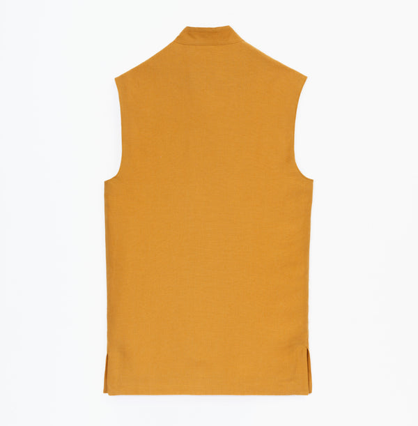 Saffron linen vest