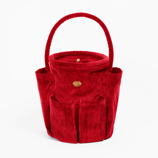 Sac seau GM en velours rouge Rich Berry