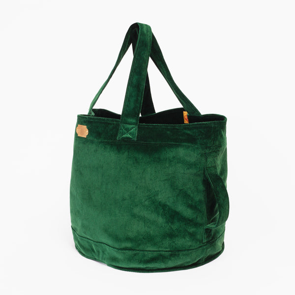 Bottle Green Velvet Leaf Bag