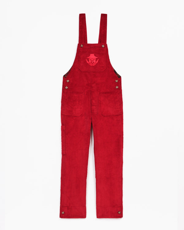 Rich Berry Velvet Overalls