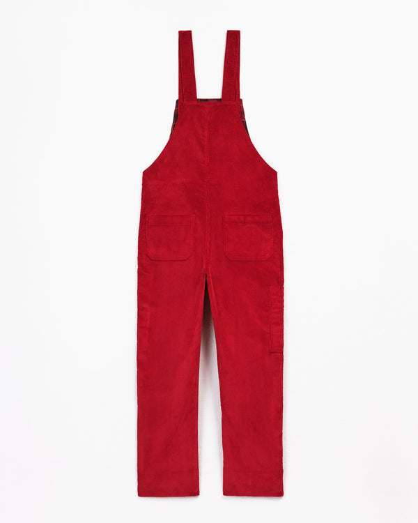 Rich Berry Velvet Overalls