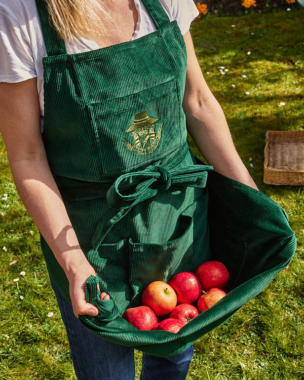 Tablier en velours Vert Bottle