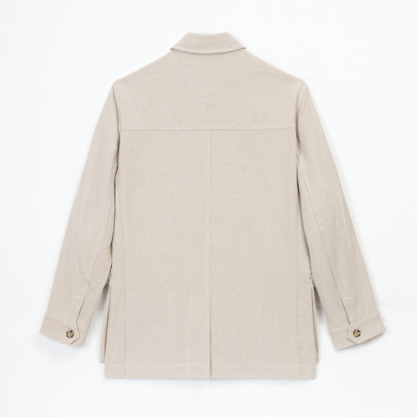 Ivory linen cotton safari jacket