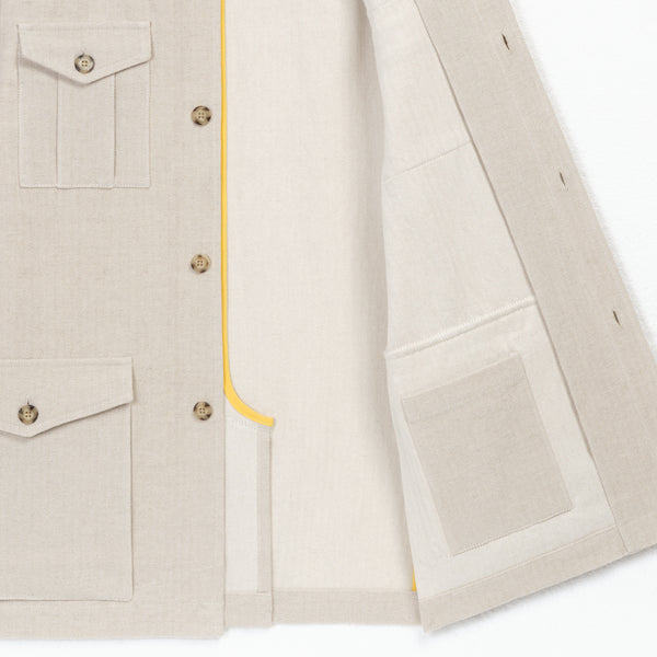 Ivory linen cotton safari jacket