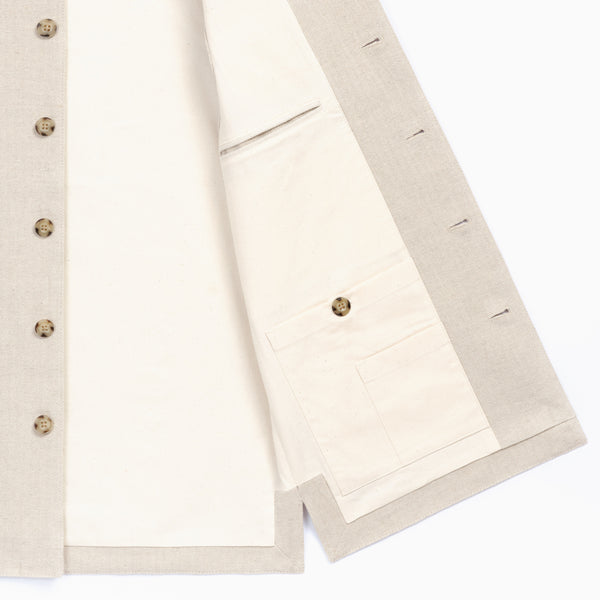 Gilet lin coton Ivoire