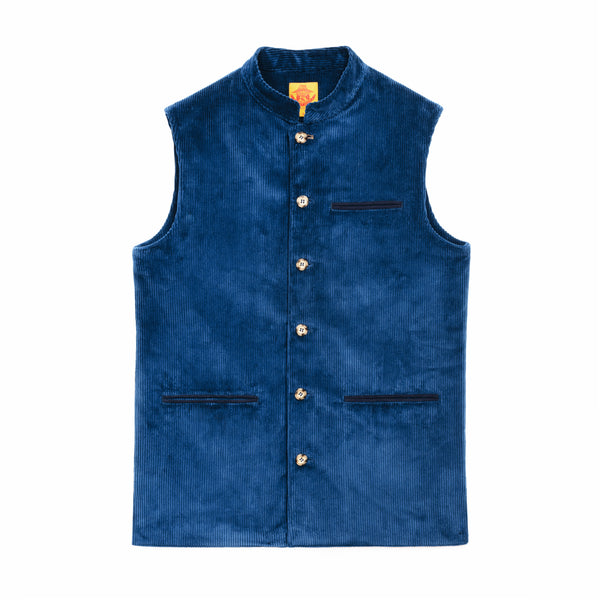 Midnight Blue Velvet Vest