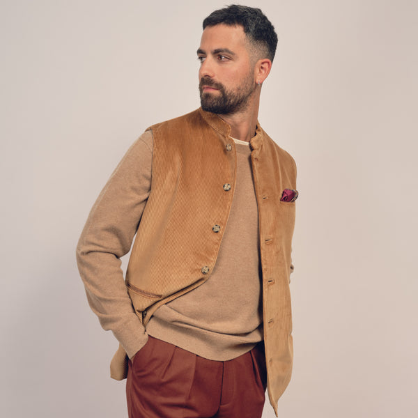 Gilet Velours Miel
