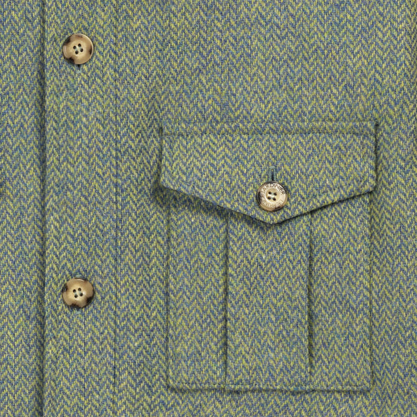 Saharienne Laine Chevron Bleu Vert