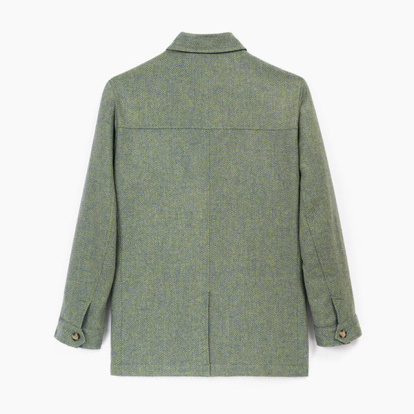 Saharienne Laine Chevron Bleu Vert