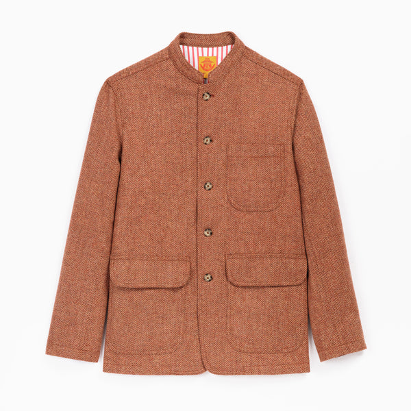 Veste Laine Chevron Rouille