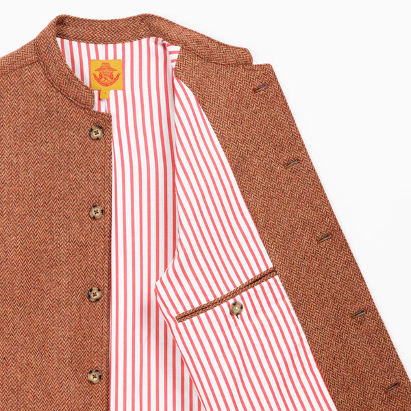 Veste Laine Chevron Rouille