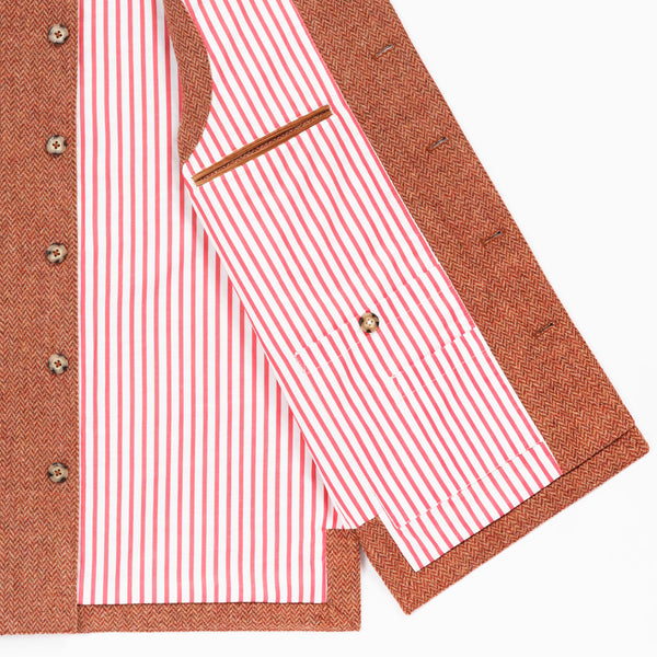 Gilet Laine Chevron Rouille