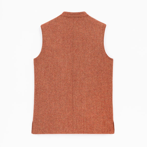 Gilet Laine Chevron Rouille