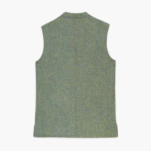 Gilet Laine Chevron Bleu Vert