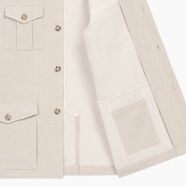 Saharienne lin coton Ivoire