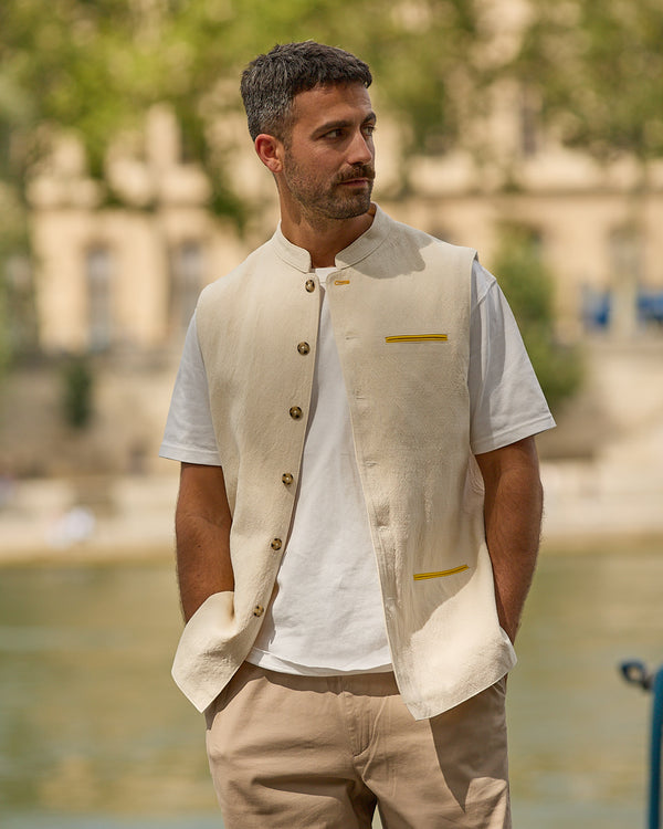 Cream Cotton Vest