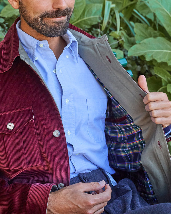 Wine-coloured Velvet Safari Jacket