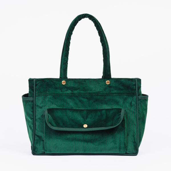 Sac Classique en velours vert bouteille