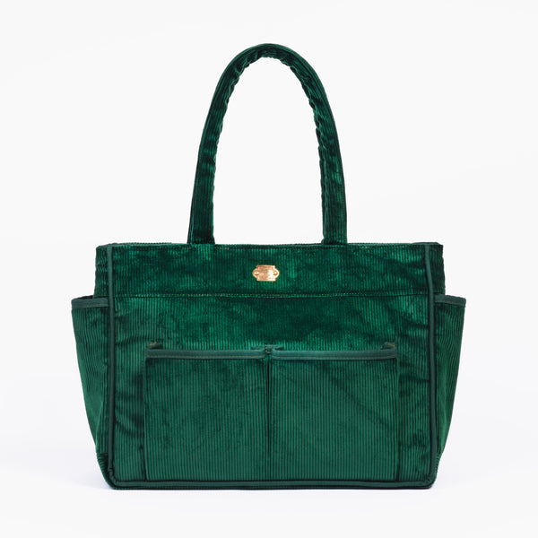 Sac Classique en velours vert bouteille