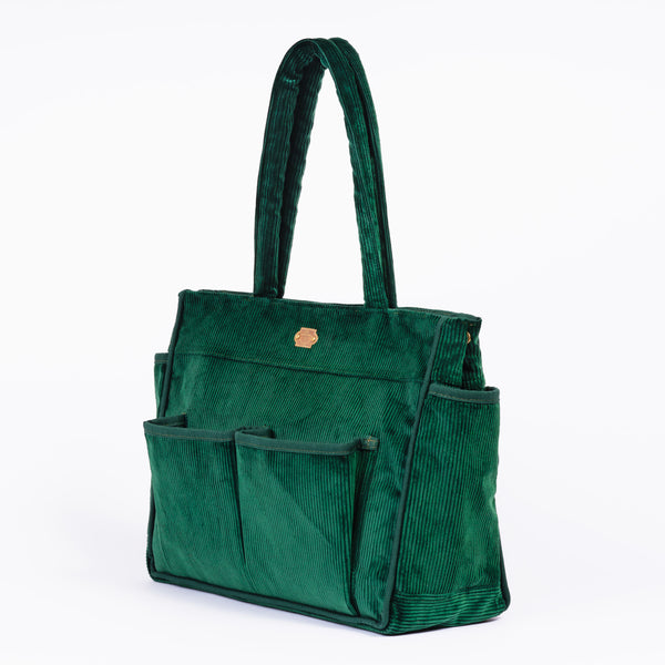 Sac Classique en velours vert bouteille