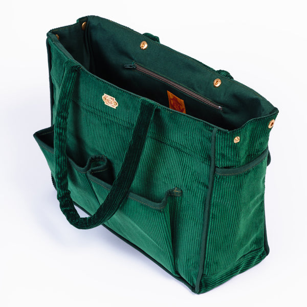 Sac Classique en velours vert bouteille