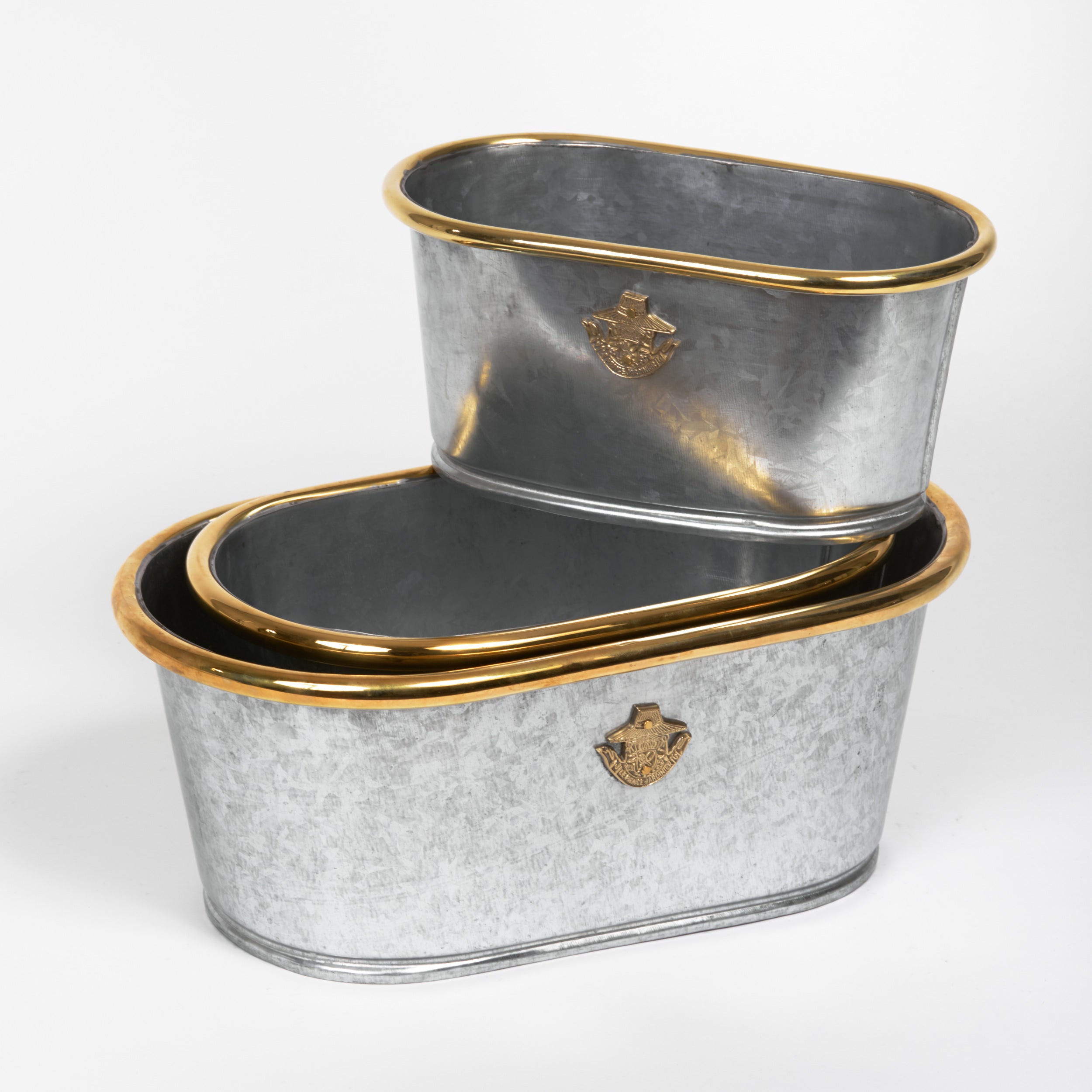 Galvanized Planter French Vintage French Galvanised Shallow Planter